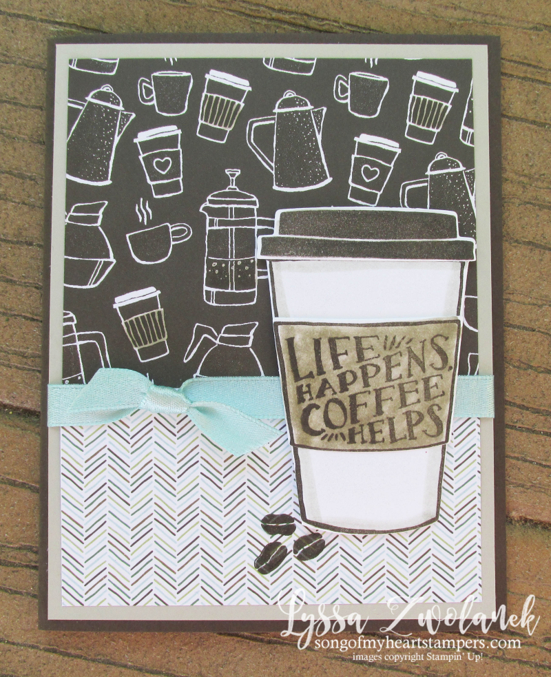 Coffee Cup To Go Cafe Break Time scrapbooking papers DIY cardmaking Stampin Up shop with Lyssa