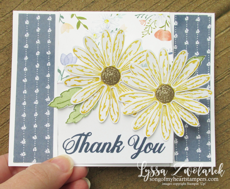 Daisy Delight Punch Stampin Up cardmaking tutorials free Lyssa Song of My Heart standup desktop cards action card