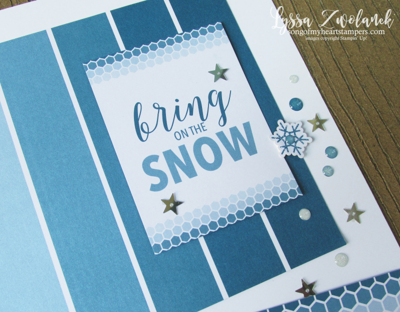 Let it Snow Christmas snowman pages stampin up 31 days scrapbooking color theory layout Lyssa