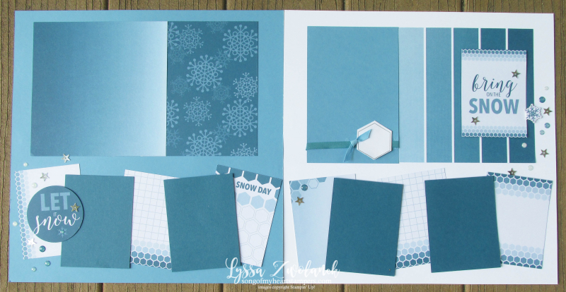 Let it Snow Christmas snowman stampin up color theory 31 pages days scrapbooking layout Lyssa