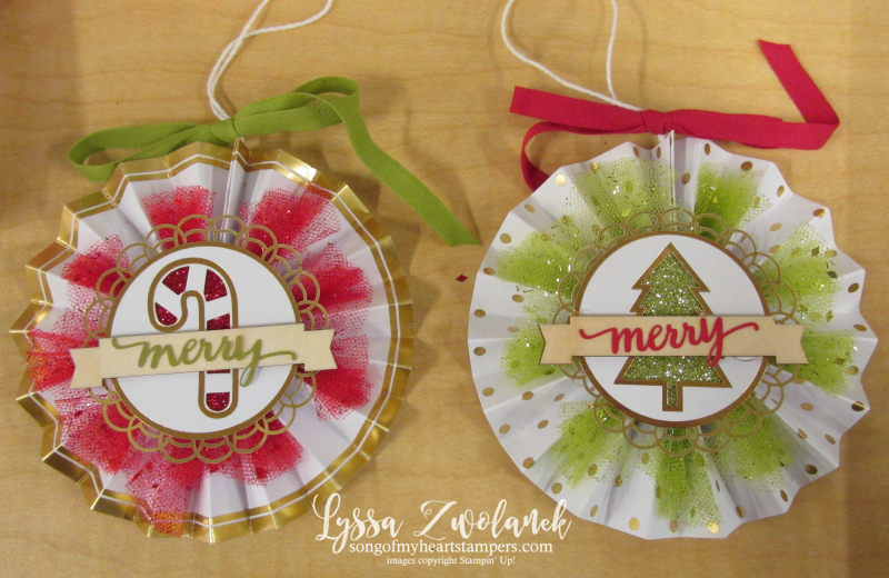 Christmas Ornament Kit Stampin up Merry Bright pinwheel tutorial Lyssa