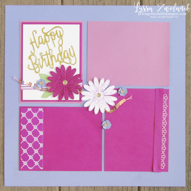 Birthday daisies daisy punch stampin up ideas pages days 31 scrapbooking layouts Lyssa