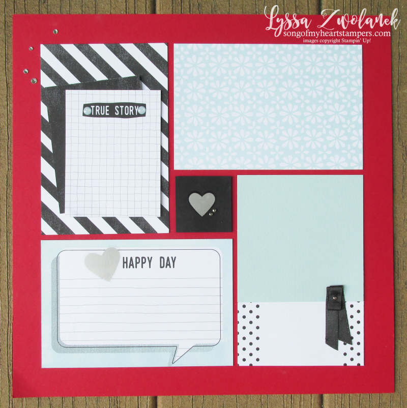 Perfect Days memories more stampin up pages 31 days Lyssa scrapbooking layout traditional scrapbook