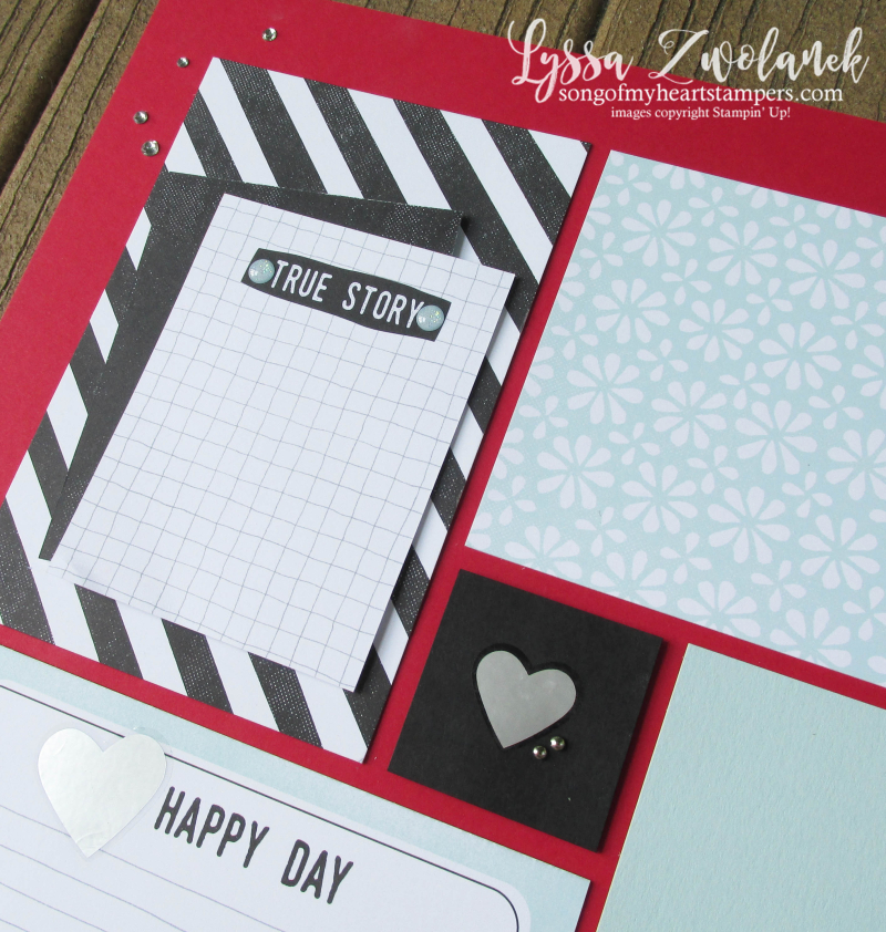 Perfect Days memories more stampin up Lyssa scrapbooking layout traditional scrapbook