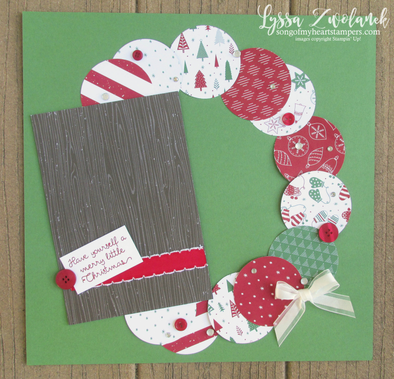 Be Merry Christmas Wreath scrapbook layout 31 pages days page stampin up Lyssa