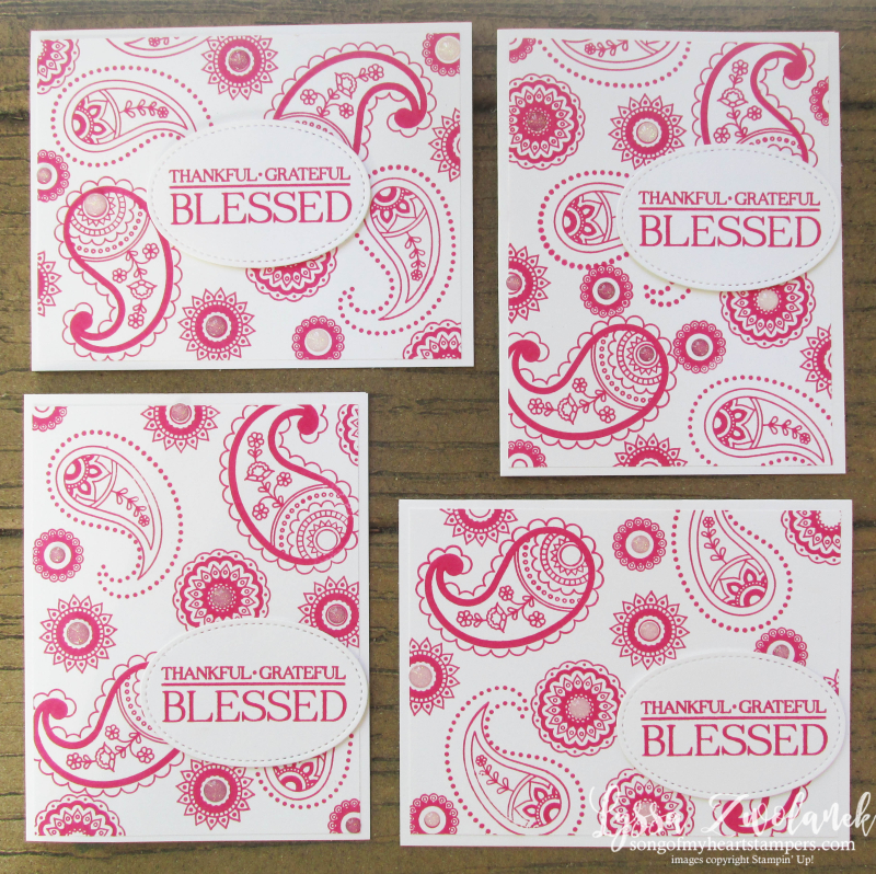 Paisleys and Posies DIY cardmaking Stampin Up thankful blessed hot pink clean simple