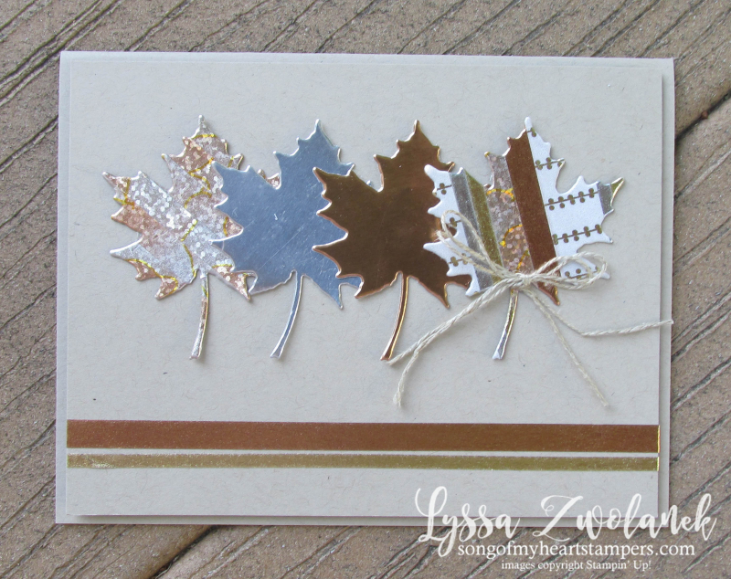 Metallic Washi Tape Autumn Leaves Leaf stampin up Lyssa fall card stamps