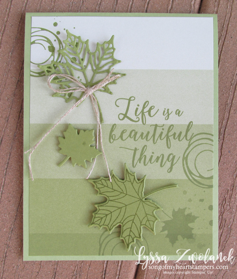 Fall leaves autumn Color Theory Stampin Up thanksgiving green monochromatic