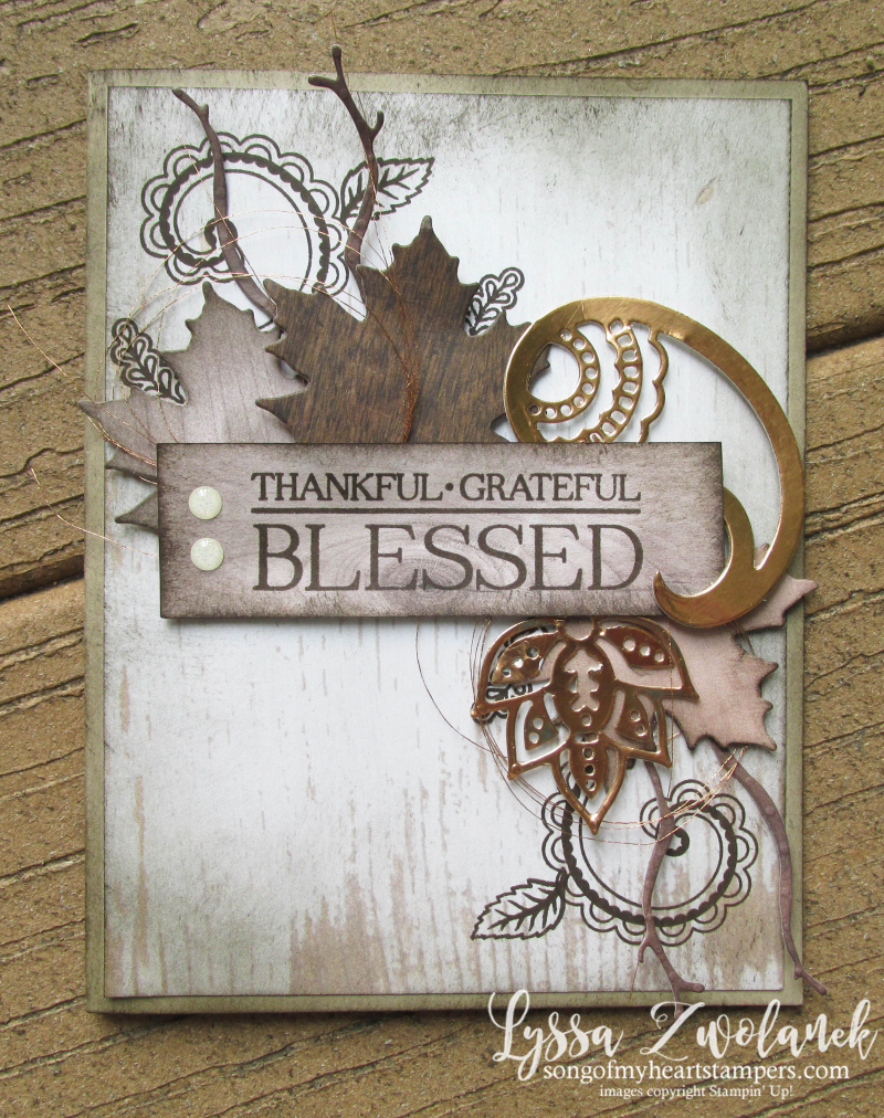 Colorful Seasons autumn fall leaves Paisley Posies Stampin Up thinlets Lyssa wood textures