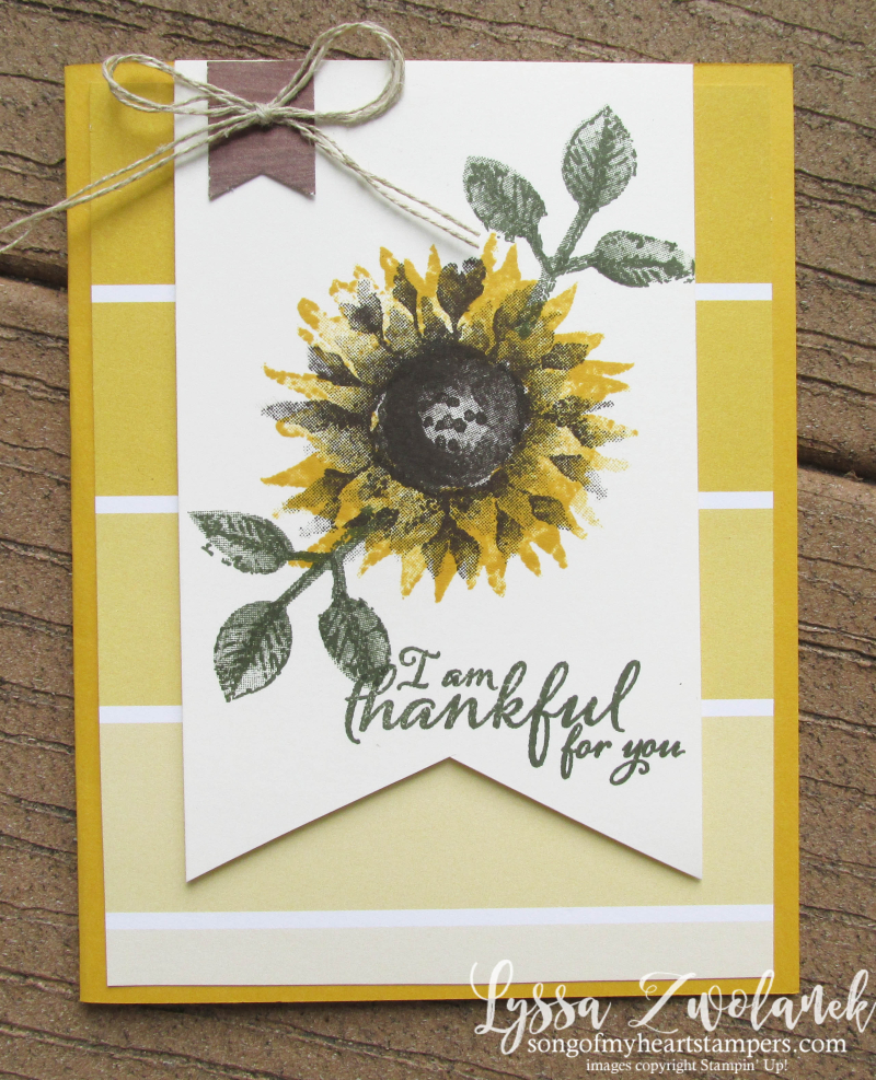 Sunflowers Color Theory Painted Harvest Autumn fall thanksgiving papers Stampin Up Lyssa