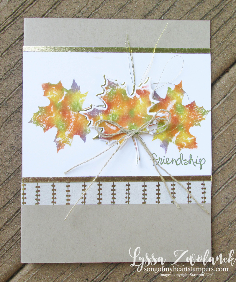 Baby wipe technique tutorial fall leaves card autumn thanksgiving stampin up