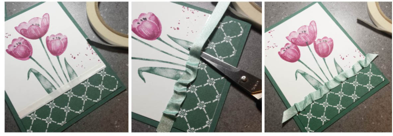 Ruched Ribbon tutorial Stampin Up techniques