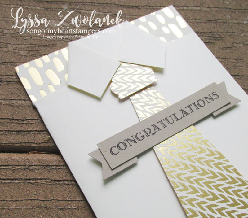 Shirt and tie congratulations card bundle love gold foil papers stampin up