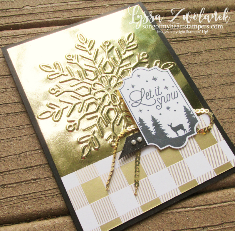 Winter Wonder snowflake embossing folder Christmas Stampin Up holiday cards snow gold year cheer