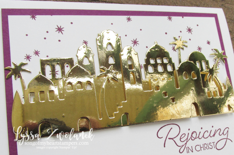 Bethlehem skyline musical music papers silhouette night sky O Little Town Stampin' Up