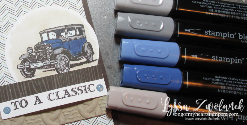 Antique car guy greetings masculine cards truck man Stampin Up blends