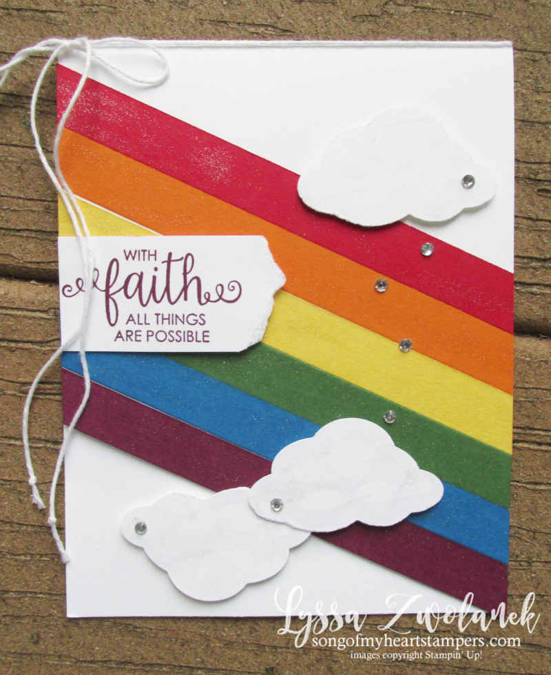 Ribbon of Courage awareness stampin up courage love hugs rainbow get well card