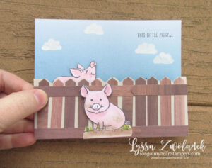 This Little Piggy fancy fold pop up punch art card