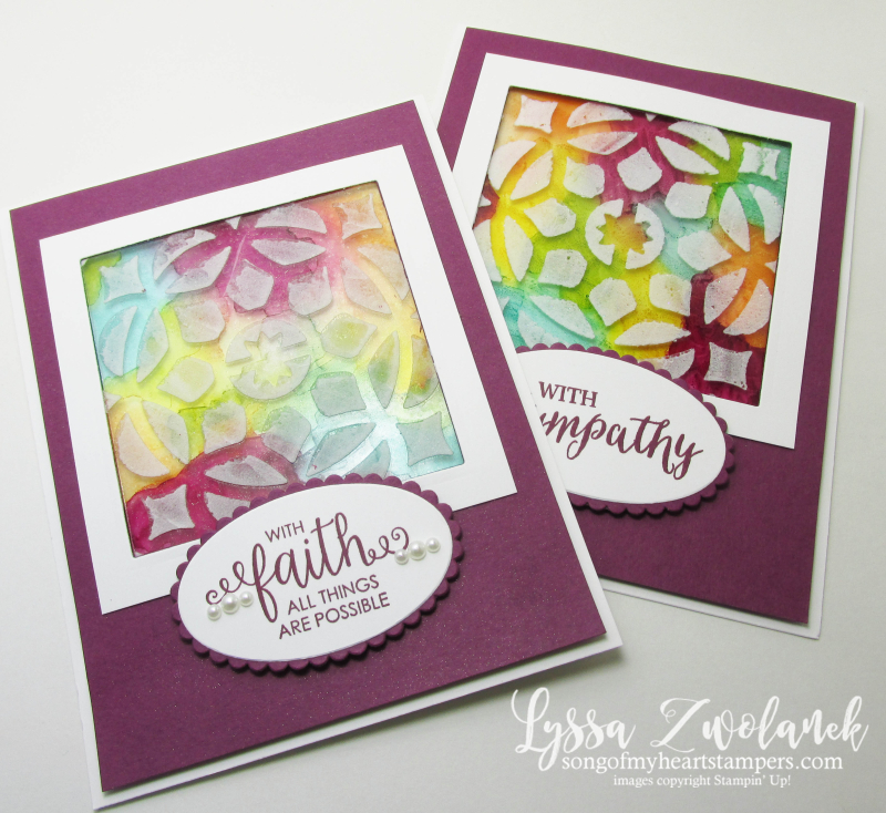 Stained Glass Embossing Paste acetate window card clear stampin up tutorial Lyssa Ribbon sympathy