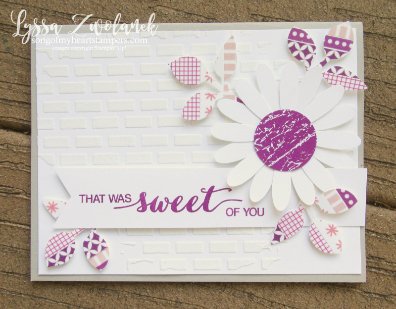 Berry Burst embossing paste Daisy Punch Stampin Up leaves washi tape pink sweet calico card Dare to Dream