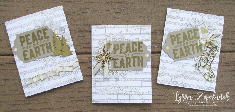 Peace on earth carols Christmas holiday cards deck halls cardmaking sheet music stampin up