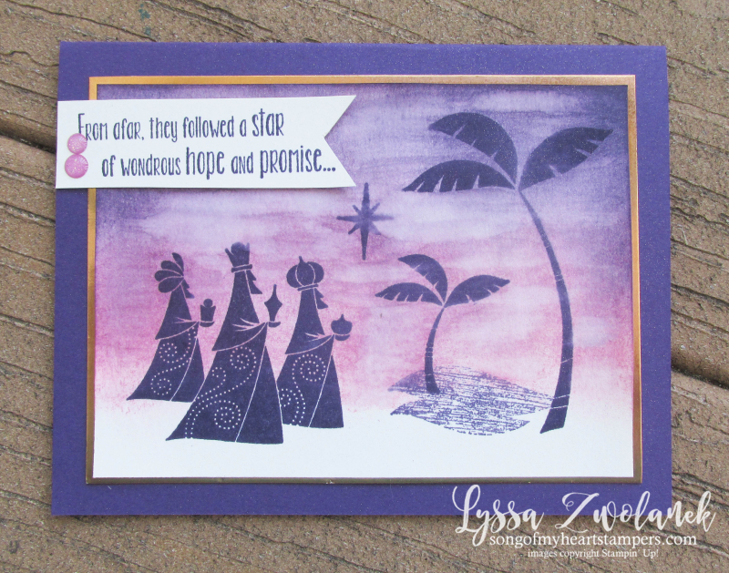 Wise Men from afar Stampin Up bethlehem watercolor Christmas star DIY cards rubber stamps