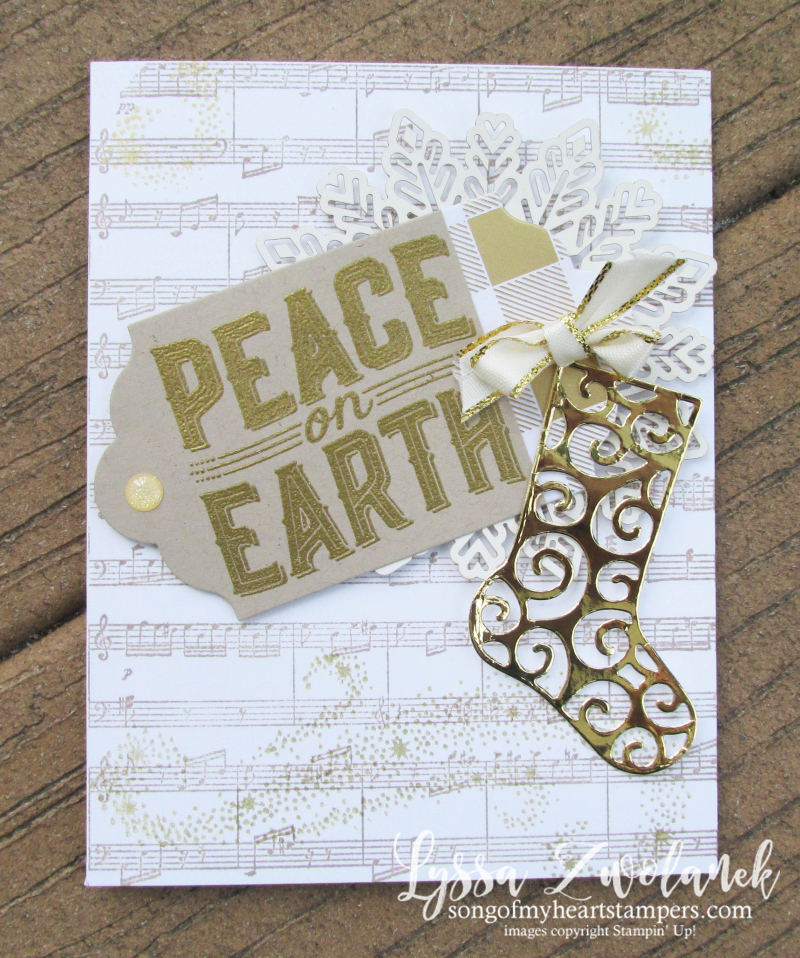 Peace on earth carols Christmas holiday cards deck halls cardmaking sheet music stampin up Lyssa