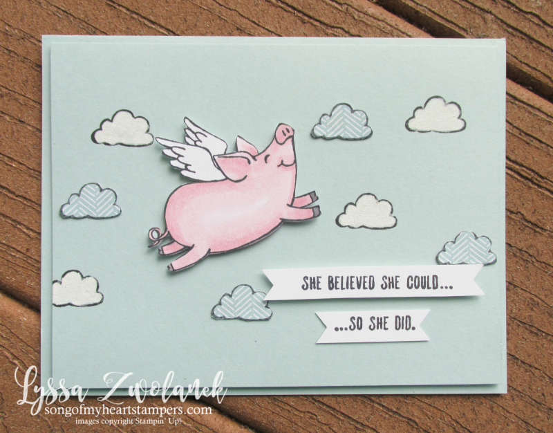 This Little Piggy stampin up class month tutorial cardmaking DIY pig piggies farm blends