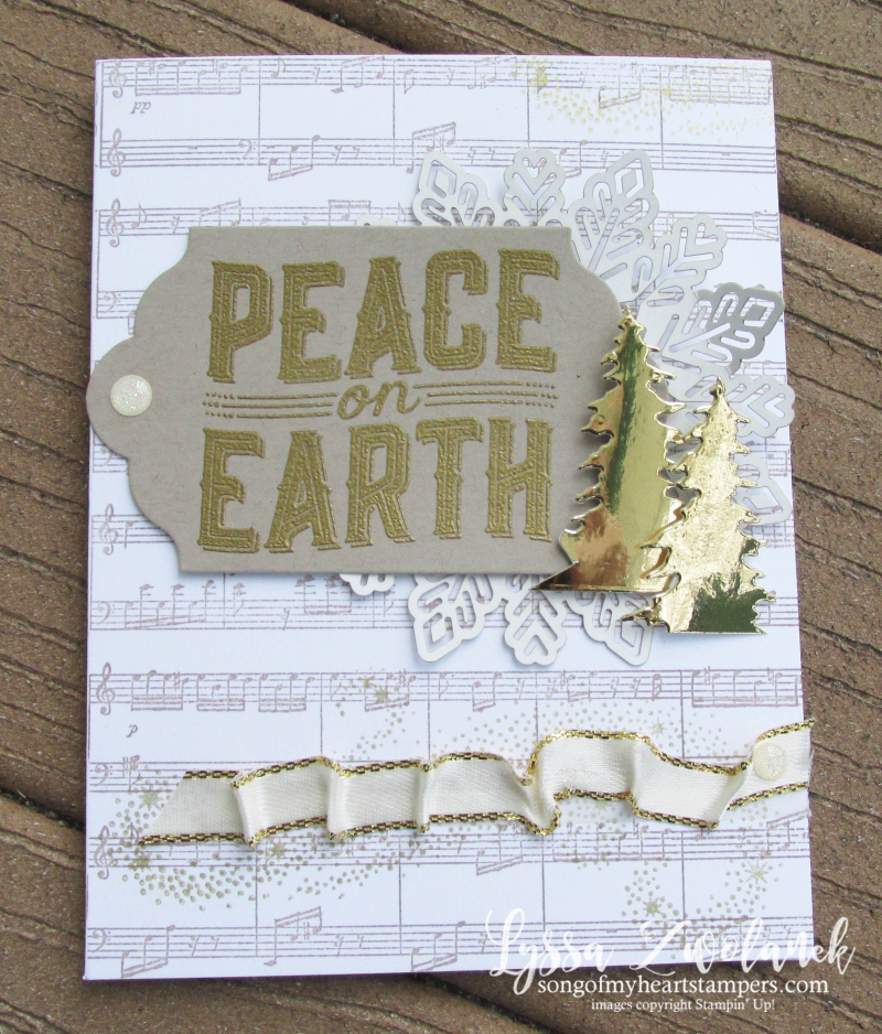 Peace on earth carols Christmas holiday cards deck halls cardmaking sheet music Lyssa stampin up