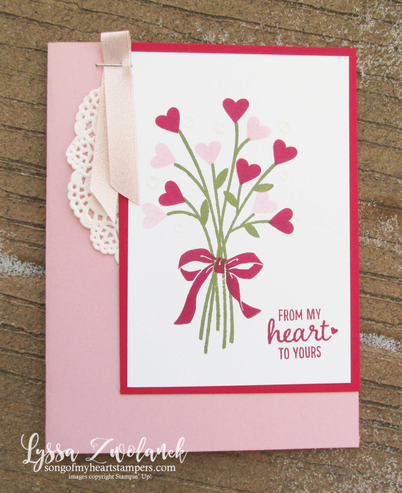 Beautiful Bouquet flower bunch hearts valentine wildflowers Stampin Up Shop Lyssa