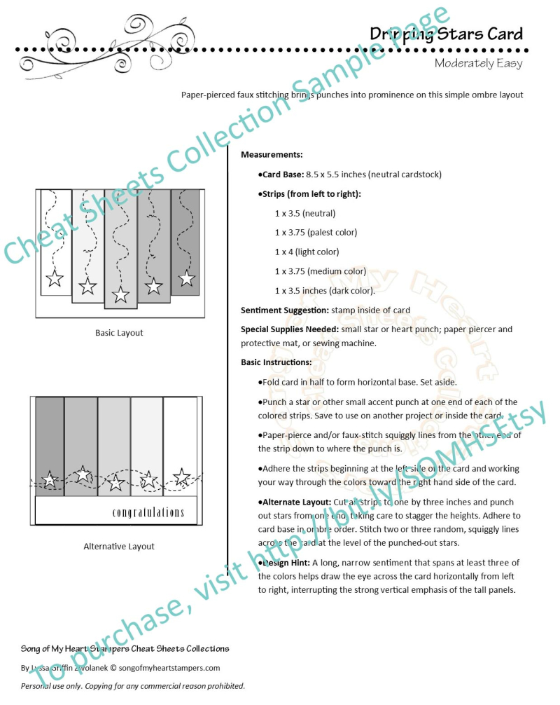 Sample Cheat Sheet for Etsy Store