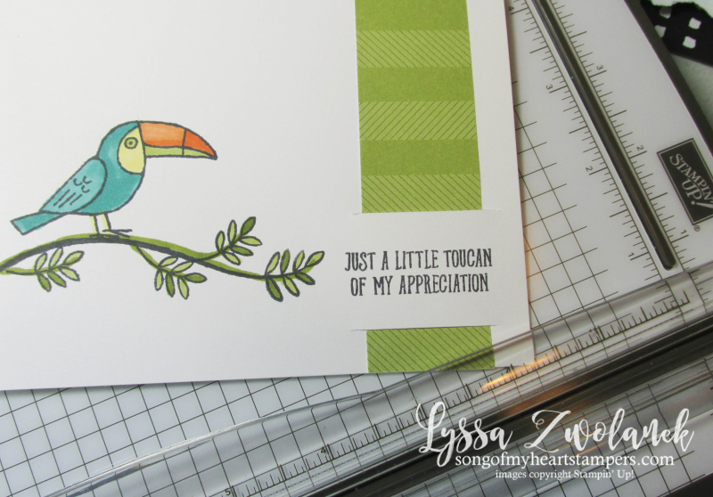 Bird Banter card stamps birds stampin up paper slit technique cockatoo Lyssa toucan tropical parrot