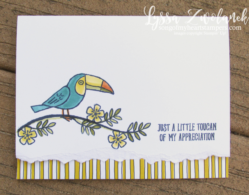 Bird Banter card stamps birds stampin up rubber clear Lyssa funny tropical parrot