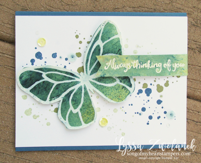 Beautiful Day butterfly brusho crystal color Stampin Up spatter technique spring catalog rose watercolor