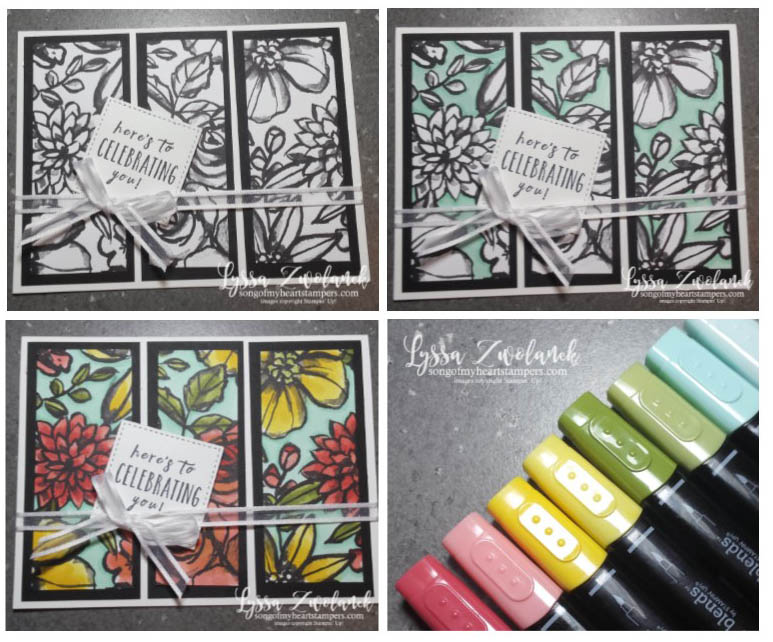 Petal Passion stampin blends alcohol markers coloring papers Lyssa techniques