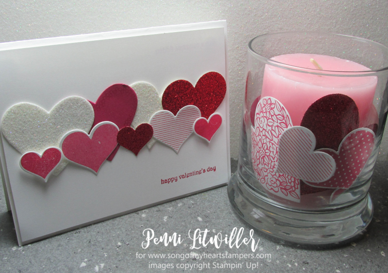 Heart Happiness card candle gift set stampin up valentine love wedding cardmaking tutorials