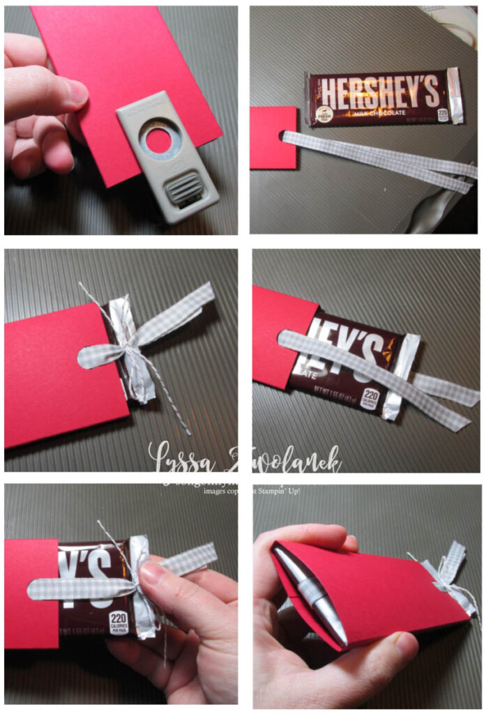 Candy bar slider valentine chocolate treat holder tutorial free Stampin Up