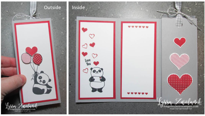 Trifold candy bar card treat holder chocolate valentine easter stampin up party pandas