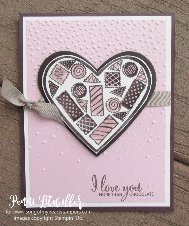 More than Chocolate Stampin Up valentine box chocolates heart rubber stamps