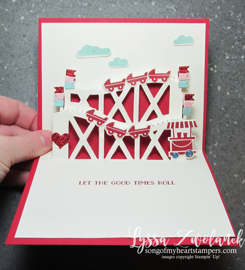 Valentine roller coaster let good times roll thrill ride pop up sizzix thinlets Stampin Up