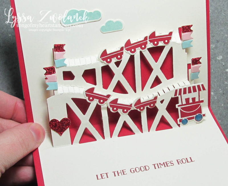 Valentine roller coaster let good times roll thrill ride pop up sizzix thinlets big shot Stampin Up