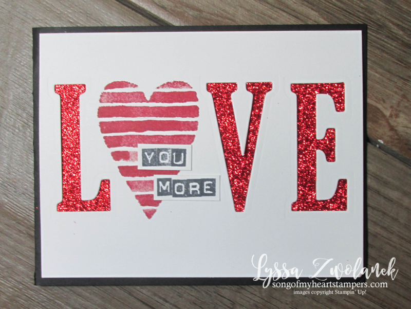 Large Letters love valentine diecut stamps eclipse technique Stampin Up cardmaking tips