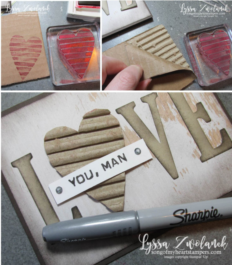 Cardboard collage valentine masculine cards ideas stampin up love large letters