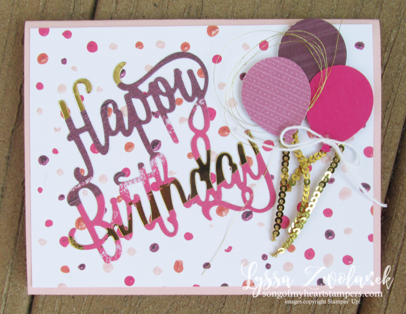 Happy birthday thinlets sizzix stampin up dies big shot balloon cards