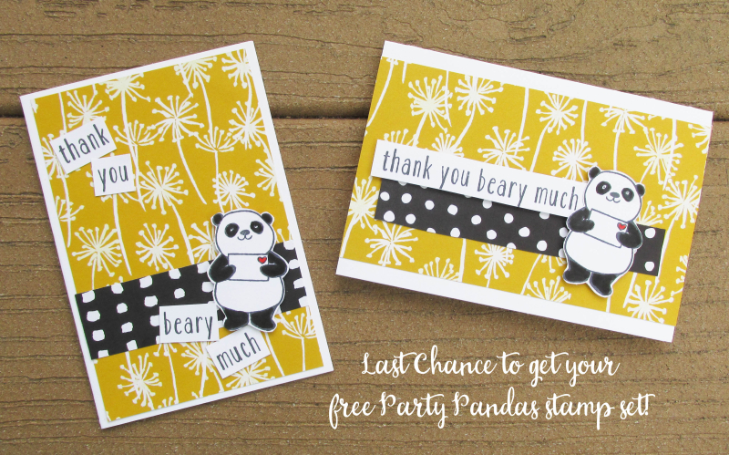 Party pandas saleabration SAB 2018 free stamp set shop Stampin Up Lyssa