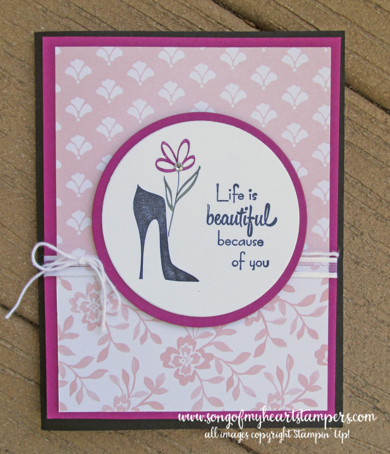 Mothers day card flowers high heels celebrate you gift stamp set rubber Stampin Up