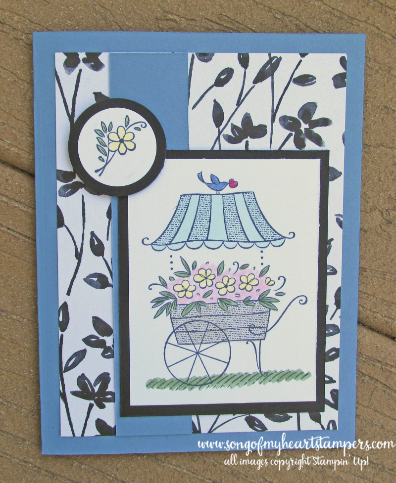 Thoughts of you kind flower cart paris spring flowers mothers day birthday cards Stampin Up