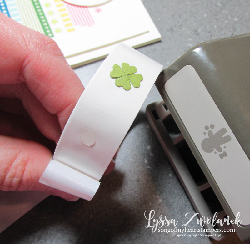 Mini shamrock rainbow st patricks day washi tape card punch art Stampin Up Lyssa