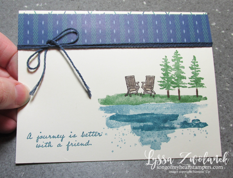 Waterfront adirondack chairs lakeside journey rest watercolor true gentleman masculine Stampin Up cardmaking