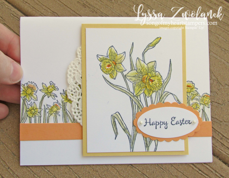 Daffodil inspiring mohers day spring flowers birthday Stampin Up rubber stamps